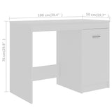 Desk White 140x50x76 cm Engineered Wood 3054780