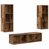 TV Cabinet Set Wall-mounted 3 pcs Old Wood Engineered Wood 3393129