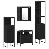 Bathroom Furniture Set 4 pcs Black Oak Engineered Wood 3334431