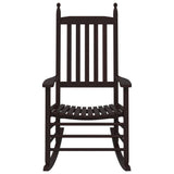 Rocking Chairs with Curved Seats 2 pcs Brown Solid Wood Poplar 3281587