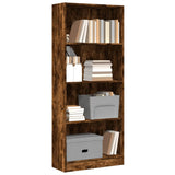 Bookcase Smoked Oak 60x24x143 cm Engineered Wood 857816
