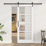 Sliding Door White and Black 83 x 202 cm 3332390