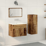 Bathroom Furniture Set with Door 3 pcs Old Wood Engineered Wood 3332497