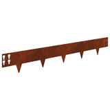 Lawn Edging 10 pcs 100 x 15 cm Steel Rusty 8008570