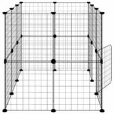 20-Panel Pet Cage with Door Black 35x35 cm Steel 3114037