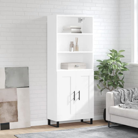 Highboard White 69.5x34x180 cm Engineered Wood 3189981