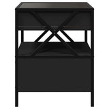 Bedside Table with Infinity LED Black 40x40x51 cm 3284101