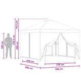 Garden Gazebo with Sidewalls 3 x 3 m Black Polyester and Steel 900370