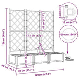 Garden Planter 3 pcs LiGht Grey 120 x 40 x 126 cm PP 42002898