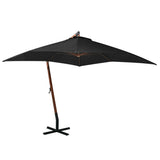 Hanging Garden Parasol with Pole Black 3x3 m Solid Fir Wood 313778