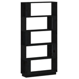 Book Cabinet/Room Divider Black 80x25x163.5 cm Solid Wood Pine 814068