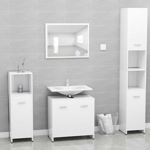 ZNTS Bathroom Furniture Set White Engineered Wood 802579