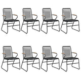 9 Piece Garden Dining Set Black PVC Rattan 3060272