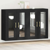 Wall Mounted Cabinet 2 pcs Black oak 69.5 x 34 x 90 cm 3334307