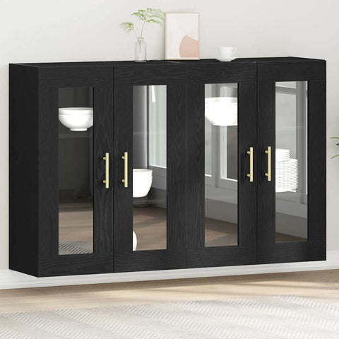 Wall Mounted Cabinet 2 pcs Black oak 69.5 x 34 x 90 cm 3334307