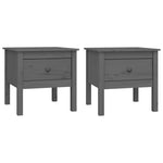 Side Tables 2 pcs Grey 50x50x49 cm Solid Wood Pine 813799
