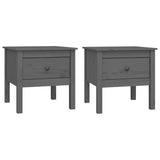 Side Tables 2 pcs Grey 50x50x49 cm Solid Wood Pine 813799