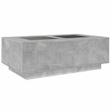 Coffee Table with Infinity LED Concrete Grey 116x69x40 cm 3284059