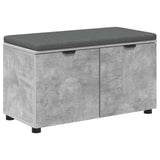 Hall Bench with Cushion with Door Concrete Grey 80 x 38 x 46 cm 891483