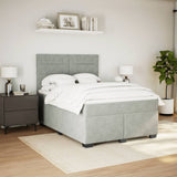 Box Spring Bed with Mattress Light Grey 140x190 cm Velvet 3290906