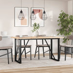 ZNTS Dining Table O-Frame 140x80x75.5 cm Solid Wood Pine and Steel 3282742