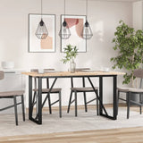 ZNTS Dining Table O-Frame 140x80x75.5 cm Solid Wood Pine and Steel 3282742