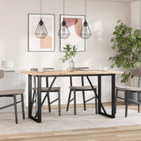 Dining Table O-Frame 140x80x75.5 cm Solid Wood Pine and Steel 3282742