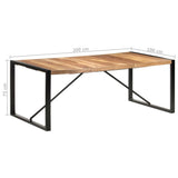 ZNTS Dining Table 200x100x75 cm Solid Wood 321543