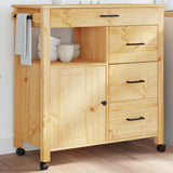 Kitchen Trolley MONZA 84x40x88.5 cm Solid Wood Pine 376109