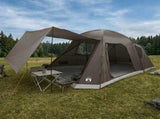 Cabin Tent with Roof Brown grey 8-Person Polyester and Steel 42029010