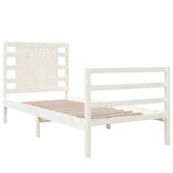 Bed Frame without Mattress White 75x190 cm Small Single Solid Wood Pine 3104244