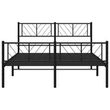 Metal Bed Frame without Mattress with Footboard Black 135x190cm 372196