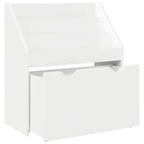 Kids Bookshelf with Drawer High Gloss White 60 x 29.5 x 69 cm 892393