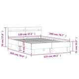 Bed Frame Grey Sonoma Engineered Wood Double Modern Bed Frame 3207432