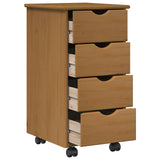 Desk Cabinet Set 2 pcs Honey Brown Solid Pine Wood 3438770