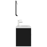 Bathroom Furniture Set Black Engineered Wood 3071316