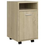 Side Cabinet with Wheels Sonoma Oak 33x38x60 cm Engineered Wood 803050