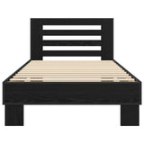 Bed Frame with Headboard Black Oak 80 x 200 cm Engineered Wood 8009105