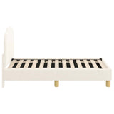 Toddler Bed Frame with Headboard Cream 70 x 140 cm Sheep Fabric 42010964