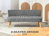 Modern Corduroy Double Seat Sofa w/ Wood Frame Foam Padding High Back Soft Comfortable Compact Couch T3398P423086