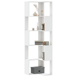 Corner Bookcase 5-Tier White 50x50x179 cm Engineered Wood 852582