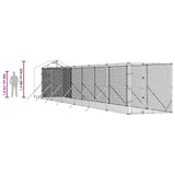 Outdoor Dog Kennel with Roof Silver 2x14x2.5 m Galvanised Steel 3190477
