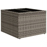 Garden Table with Glass Top Grey 55x55x37 cm Poly Rattan 366120