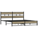 Metal Bed Frame without Mattress Sonoma Oak 193x203 cm 3308501
