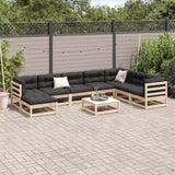 ZNTS 9 Piece Garden Sofa Set Solid Wood Pine 3299581