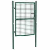 Fence Gate Steel 100x125 cm Green 145733