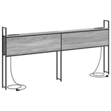 Storage Headboard with Charging Station Grey sonoma 200 cm 859828