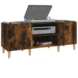 Record Cabinet Smoked Oak 121x38x48 cm Engineered Wood 831930