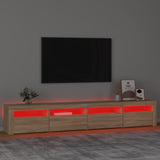 TV Cabinet with LED Lights Sonoma Oak 240x35x40 cm 3152764