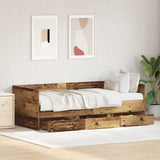Daybed with Headboard Old Wood 90 x 200 cm Engineered Wood 3333993